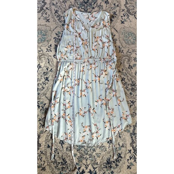 AVA & VIV floral sleeveless dress in light blue, women's plus size 3XL - Picture 10 of 13